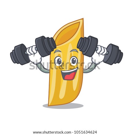 Fitness penne pasta character cartoon
