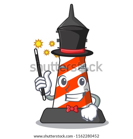 Magician classic cartoon lighthouse of red