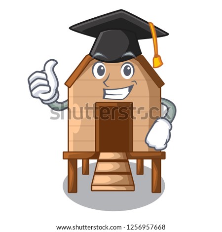 Graduation chiken coop isolated on a mascot