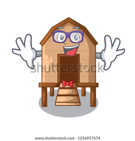 Geek chiken coop isolated on a mascot