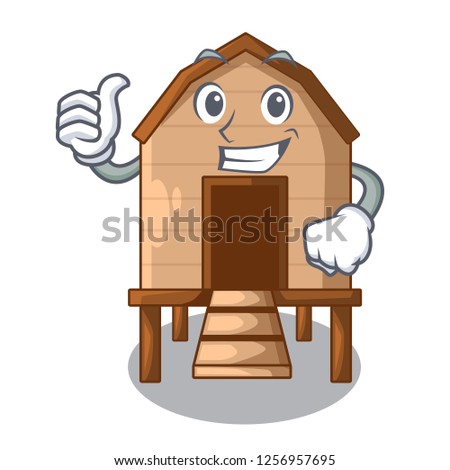 Thumbs up chiken coop isolated on a mascot