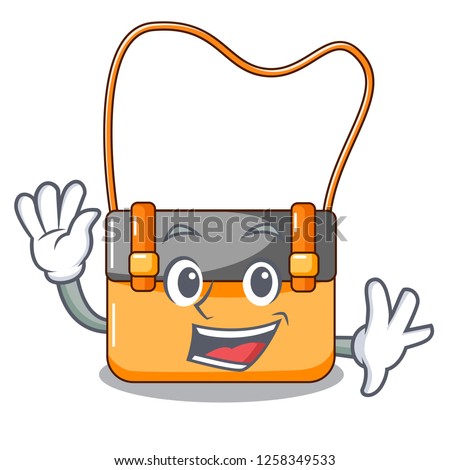 Waving bag messenger businessman the leather character