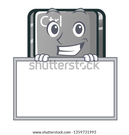 Grinning with board ctrl button in the cartoon shape