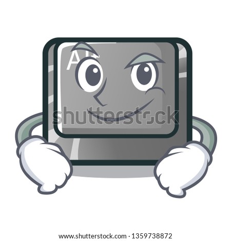 Smirking alt button isolated with the mascot