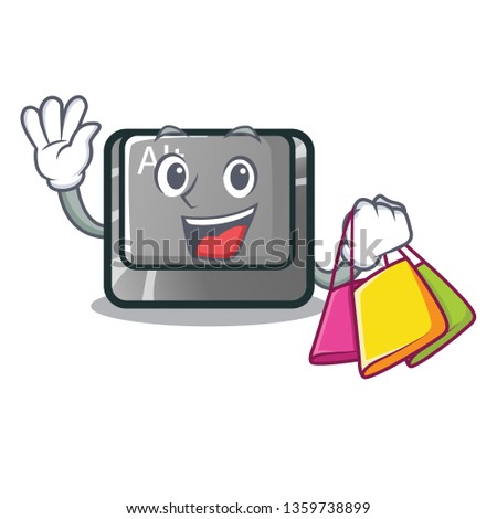Shopping alt button isolated with the mascot