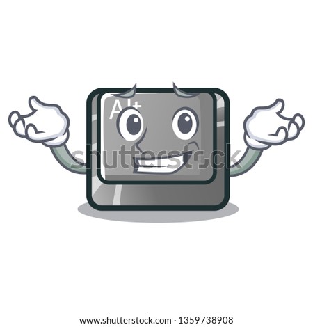 Grinning alt button isolated with the mascot