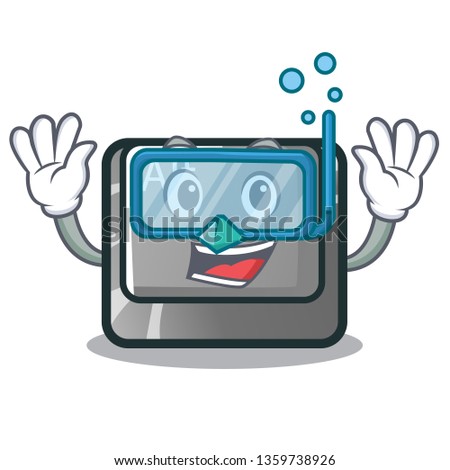 Diving alt button isolated with the mascot
