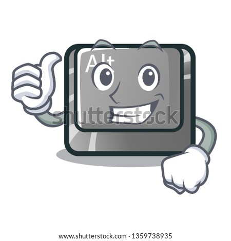 Thumbs up alt button isolated with the mascot