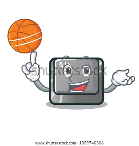 With basketball alt button in the cartoon shape