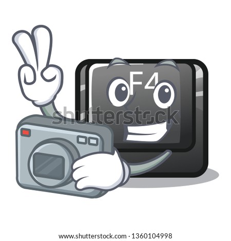 Photographer button f4 in the shape cartoon