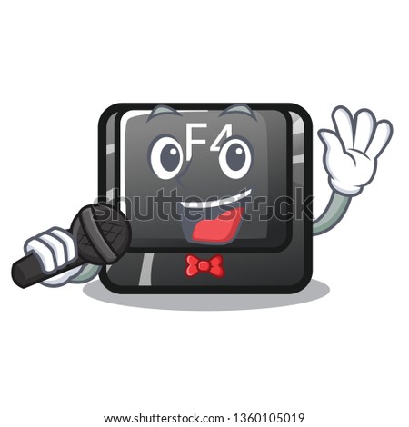 Singing button f4 in the shape cartoon