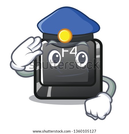 Police f4 button installed on cartoon keyboard