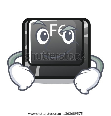 Smirking button f6 isolated in the mascot