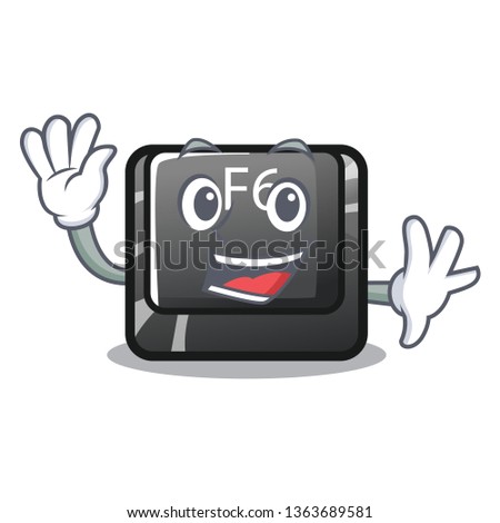 Waving button f6 isolated in the mascot