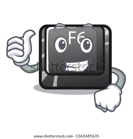 Thumbs up button f6 isolated in the mascot