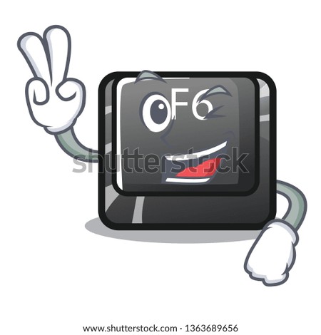 Two finger button f6 isolated in the mascot