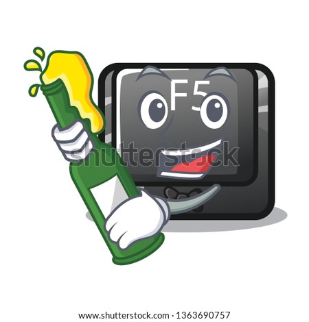 With beer longest F5 button on cartoon keyboard