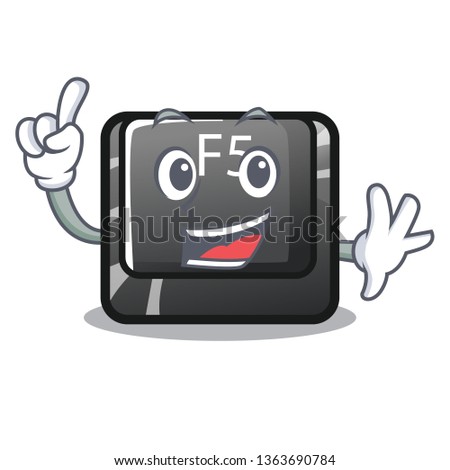 Finger longest F5 button on cartoon keyboard