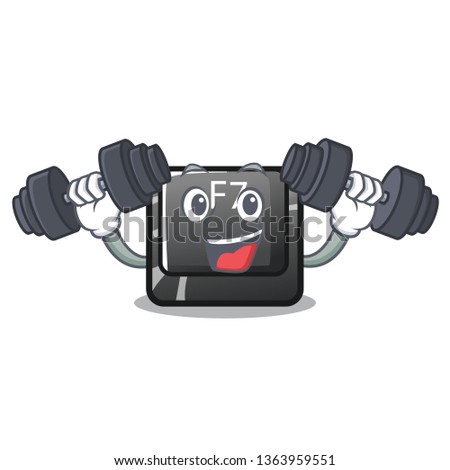 Fitness f7 button installed on cartoon keyboard