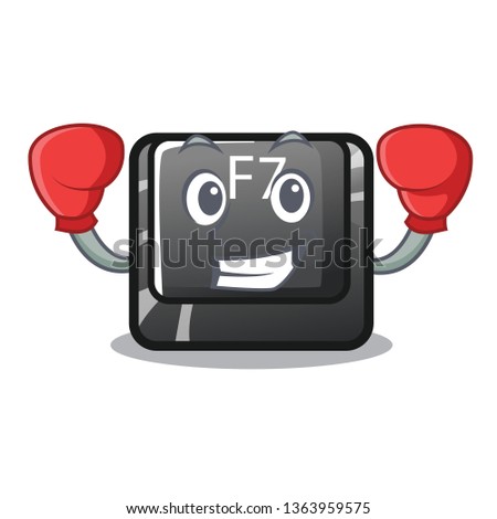 Boxing f7 button installed on cartoon keyboard