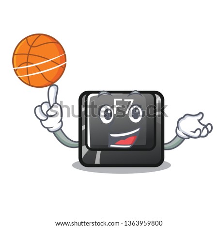 With basketball f7 button installed on cartoon keyboard