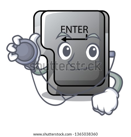 Doctor button enter in the shape mascot