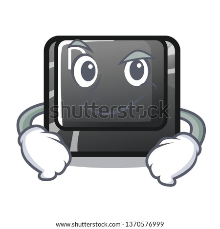 Smirking button D isolated in the cartoon