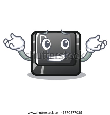 Grinning button D isolated in the cartoon