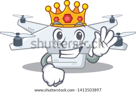 King drone on a wooden cartoon table