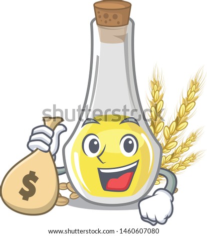 With money bag wheat germ oil with isolated character