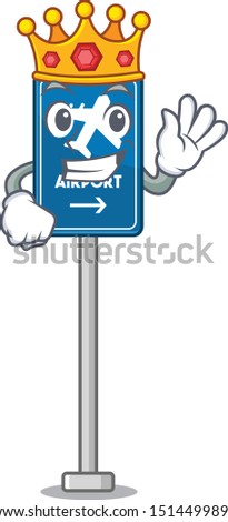 King airport sign toys in cartoon shaped