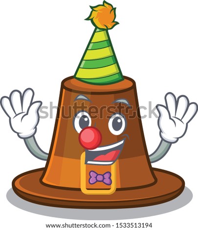 Clown pilgrim hat on a cartoon table