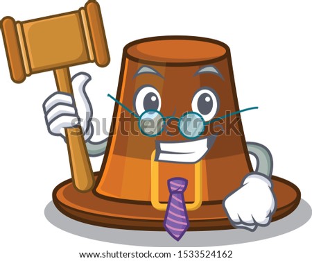 Judge pilgrim hat on a cartoon table