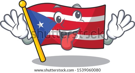 Crazy flag puerto rico the mascot shape