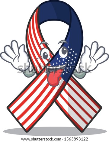 Cartoon usa ribbon with in character bring gift