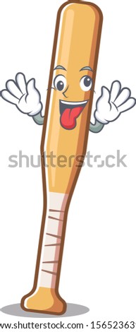 Cartoon baseball bat with the bring gift character