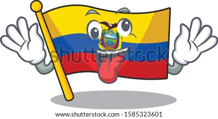 Mascot illustration of crazy expression flag ecuador Cartoon character design