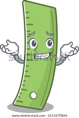 Super Funny Grinning ruler mascot cartoon style