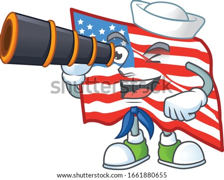 A picture of USA flag Sailor style with binocular