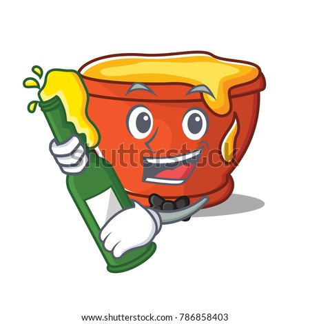 With beer honey character cartoon style