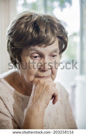 the old woman is sad