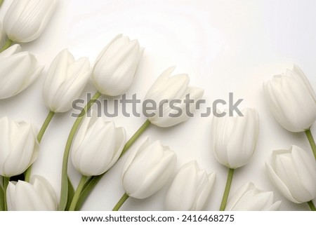 Foto Bild Blumenstrauß aus weißen Tulpen in einer Vase