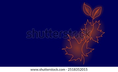  One line continuous autumn leaves symbol concept. Silhouette Canadian maple acer tree. Digital white single line sketch drawing vector illustration