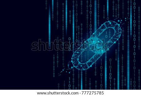 Blockchain cryptocurrencies global network technology e-commerce business management. Link chain internet low poly. Polygonal geometric particle. Innovation binary code background vector illustration