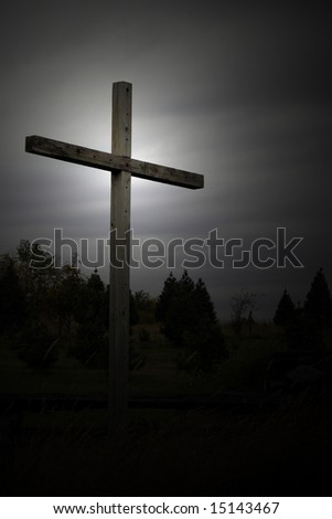 Dark Cross with the glow of promised salvation.