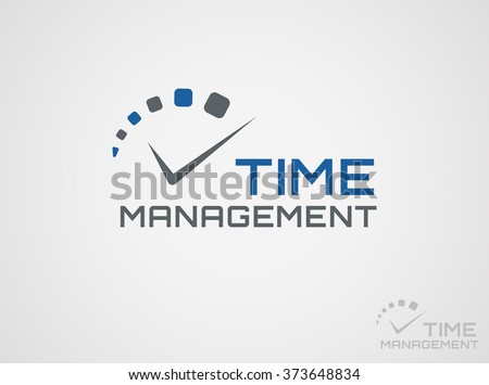 Time management logo template. Concept icon isolated on white background. Vector symbol.       