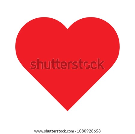 Logo heart illustration.Red heart design icon flat. Modern flat valentine love sign. Trendy vector hart shape, symbol for web site design, button to mobile app. Logo heart illustration. Imagine de stoc © 