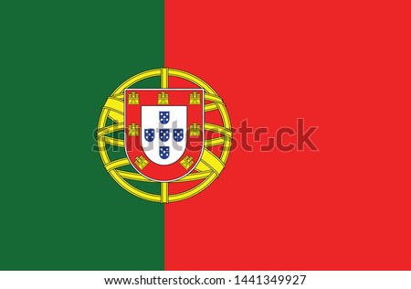 National Portugal flag, official colors and proportion correctly. National Portugal flag. Vector illustration. EPS10. Portugal flag vector icon, simple, flat design for web or mobile app.
