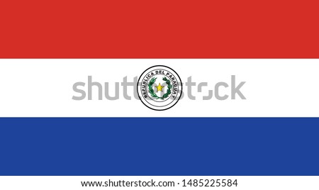 National Paraguay flag, official colors and proportion correctly. National Paraguay  flag. Vector illustration. EPS10. Paraguay  flag vector icon, simple, flat design for web or mobile app.