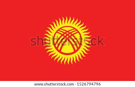 National  Kyrgyzstan flag, official colors and proportion correctly. National  Kyrgyzstan flag. Vector illustration. EPS10.  Kyrgyzstan flag vector icon, simple, flat design for web or mobile app.